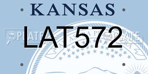 LAT572 Kansas License Plate