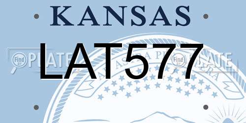 LAT577 Kansas License Plate