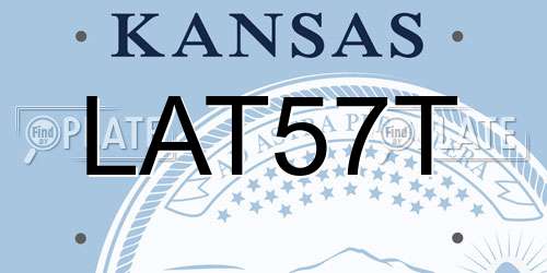LAT57T Kansas License Plate