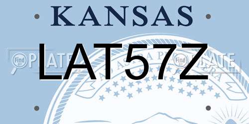 LAT57Z Kansas License Plate