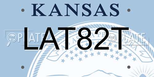 LAT82T Kansas License Plate
