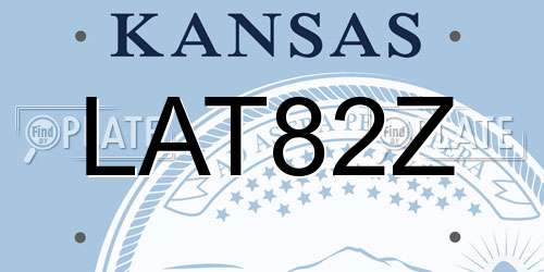 LAT82Z Kansas License Plate