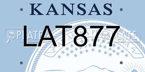 LAT877 Kansas License Plate
