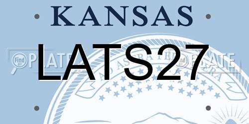 LATS27 Kansas License Plate