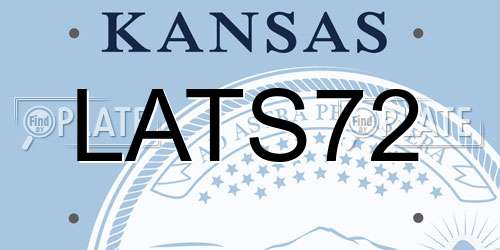 LATS72 Kansas License Plate