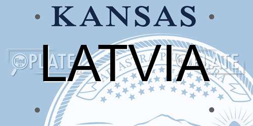 LATVIA Kansas License Plate