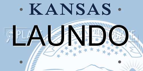LAUNDO Kansas License Plate
