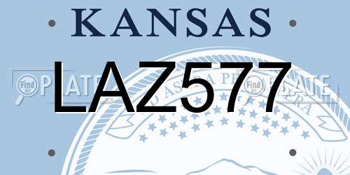 LAZ577 Kansas License Plate