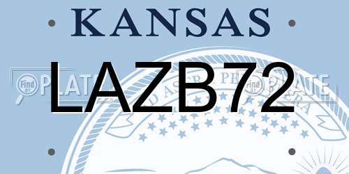 LAZB72 Kansas License Plate