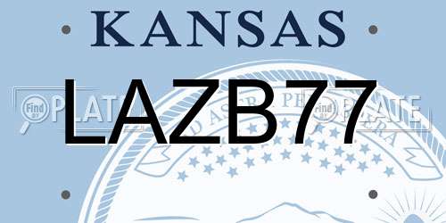 LAZB77 Kansas License Plate