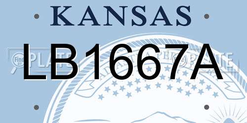 LB1667A Kansas License Plate