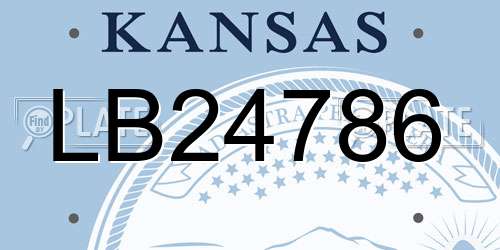 LB24786 Kansas License Plate