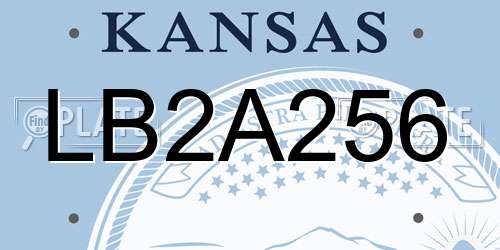 LB2A256 Kansas License Plate