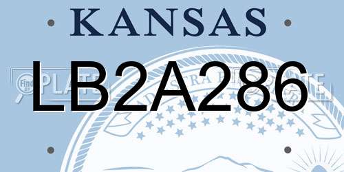 LB2A286 Kansas License Plate