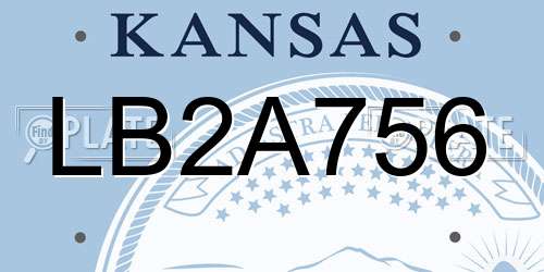 LB2A756 Kansas License Plate
