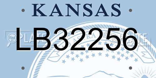 LB32256 Kansas License Plate