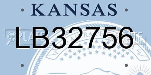 LB32756 Kansas License Plate