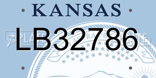 LB32786 Kansas License Plate