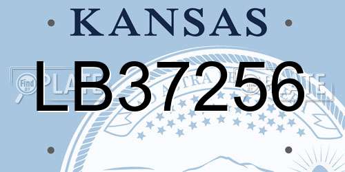 LB37256 Kansas License Plate