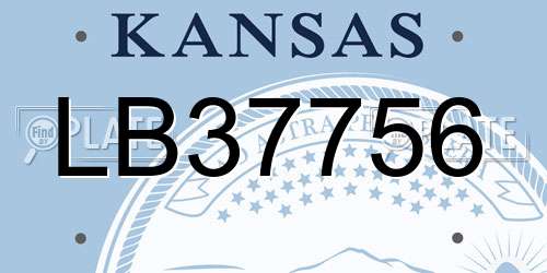 LB37756 Kansas License Plate