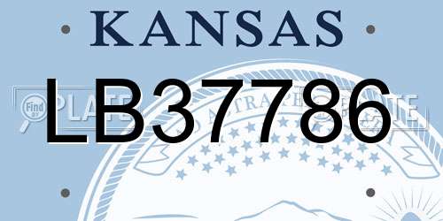 LB37786 Kansas License Plate