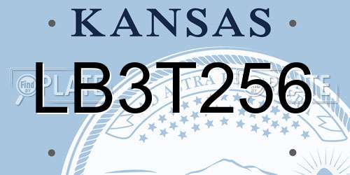 LB3T256 Kansas License Plate