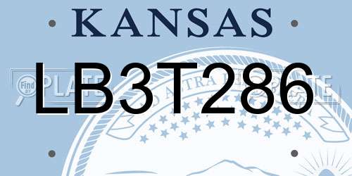 LB3T286 Kansas License Plate