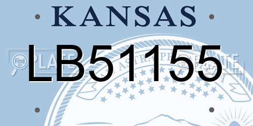 LB51155 Kansas License Plate