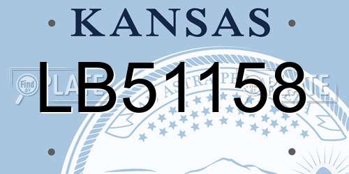 LB51158 Kansas License Plate