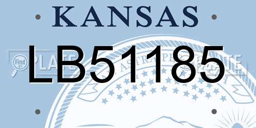 LB51185 Kansas License Plate
