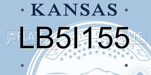 LB5I155 Kansas License Plate