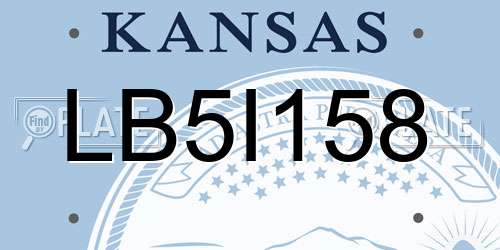 LB5I158 Kansas License Plate