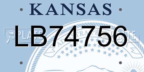 LB74756 Kansas License Plate