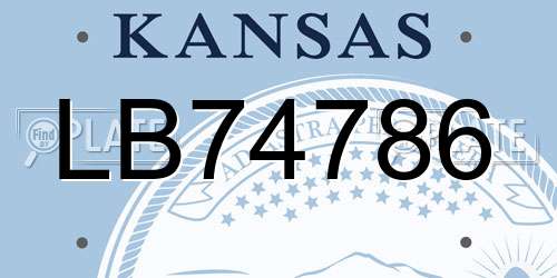 LB74786 Kansas License Plate