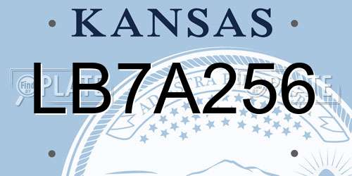LB7A256 Kansas License Plate