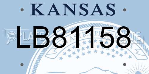 LB81158 Kansas License Plate