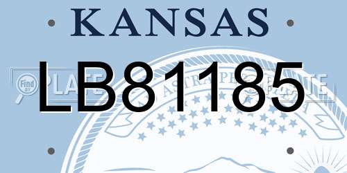 LB81185 Kansas License Plate