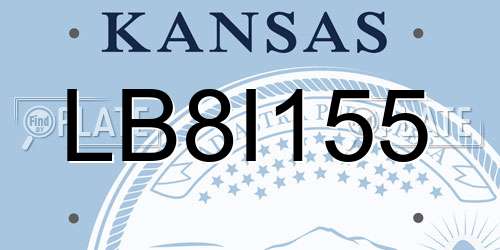 LB8I155 Kansas License Plate