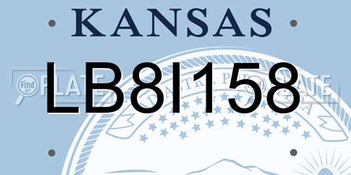 LB8I158 Kansas License Plate