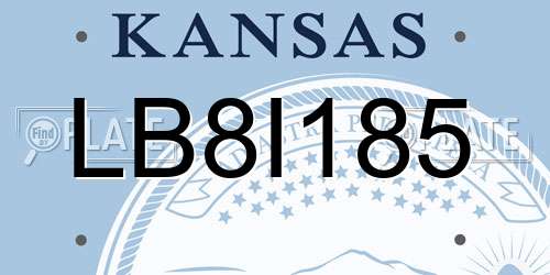 LB8I185 Kansas License Plate