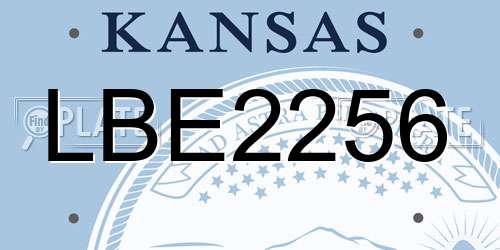 LBE2256 Kansas License Plate