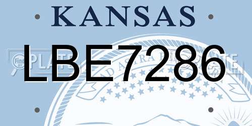 LBE7286 Kansas License Plate