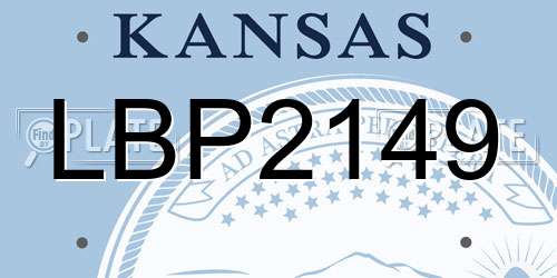 LBP2149 Kansas License Plate