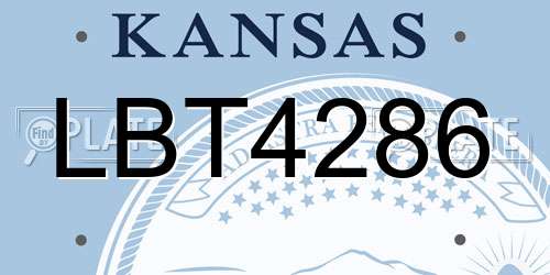 LBT4286 Kansas License Plate