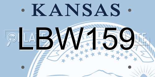 LBW159 Kansas License Plate
