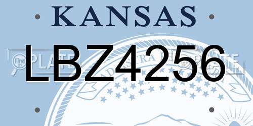 LBZ4256 Kansas License Plate