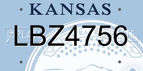 LBZ4756 Kansas License Plate