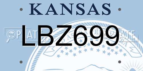 LBZ699 Kansas License Plate
