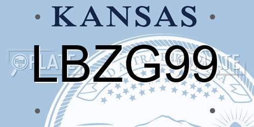 LBZG99 Kansas License Plate