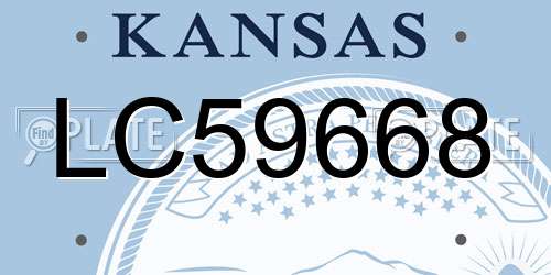 LC59668 Kansas License Plate